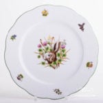 Dinner / Serving Plate 527-0-00 CHTM Hunter Trophies pattern. Rabbit motif. Green rim. Herend fine china. Hand painted tableware