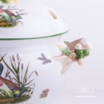 Soup Tureen w. Mushroom Knob 3777-0-20 CHTM Hunter Trophies pattern. Herend fine china. Hand painted tableware