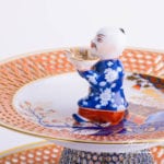 Cake Stand 2 Tier 8443-0-21 MRM Miramare pattern. Ornaments Open work. Herend fine china hand painted