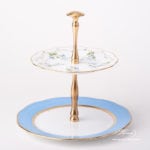 Cake Stand 2 Tier 20308-0-92 GY8 Nyon / Morning Glory pattern. Rich gilded pattern. Herend fine china hand painted. Tableware