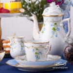 Coffee Set for 2 Persons - Herend Nyon / Morning Glory pattern. Rich gilded pattern. Herend fine china hand painted. Tableware