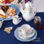 Coffee Set for 2 Persons - Herend Nyon / Morning Glory pattern. Rich gilded pattern. Herend fine china hand painted. Tableware