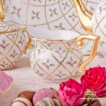 Tea Set for 2 Persons - Herend Sevres Roses SPROG pattern. Rich gilded pattern. Herend fine china hand painted. Tableware