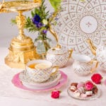 Tea Set for 2 Persons - Herend Sevres Roses SPROG pattern. Rich gilded pattern. Herend fine china hand painted. Tableware