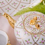 Tea Set for 2 Persons - Herend Sevres Roses SPROG pattern. Rich gilded pattern. Herend fine china hand painted. Tableware
