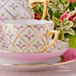 Tea Set for 2 Persons - Herend Sevres Roses SPROG pattern. Rich gilded pattern. Herend fine china hand painted. Tableware