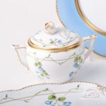 Tea Set for 1 Person - Herend Nyon / Morning Glory pattern. Rich gilded pattern. Herend fine china hand painted. Tableware