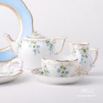 Tea Set for 1 Person - Herend Nyon / Morning Glory pattern. Rich gilded pattern. Herend fine china hand painted. Tableware