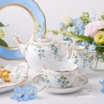Tea Set for 1 Person - Herend Nyon / Morning Glory pattern. Rich gilded pattern. Herend fine china hand painted. Tableware