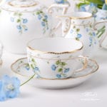 Tea Set for 1 Person - Herend Nyon / Morning Glory pattern. Rich gilded pattern. Herend fine china hand painted. Tableware