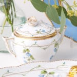 Tea Set for 1 Person - Herend Nyon / Morning Glory pattern. Rich gilded pattern. Herend fine china hand painted. Tableware