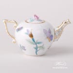 Mini Tea Pot w. Rose Knob 608-0-09 EVICT2 Royal Garden design. Classic Herend design. Herend fine china. Hand painted tableware