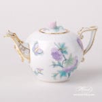 Mini Tea Pot w. Rose Knob 608-0-09 EVICT2 Royal Garden design. Classic Herend design. Herend fine china. Hand painted tableware