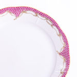 524-0-00 A-ETP - Pink Fishnet finish on a basket form meat plate.