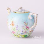 Tea Pot w. Rose Knob 20605-0-09 QS Four Seasons pattern. Herend porcelain