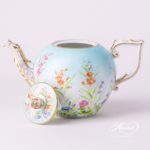 Tea Pot w. Rose Knob 20605-0-09 QS Four Seasons pattern. Herend porcelain