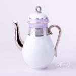 Herend - Coffee Pot w. Loop Knob 2613-0-13 ORIENTL-PT Orient Lilac w. Platinum design. Herend fine china