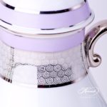 Herend - Coffee Pot w. Loop Knob 2613-0-13 ORIENTL-PT Orient Lilac w. Platinum design. Herend fine china