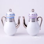 Herend - Coffee Pot w. Loop Knob 2613-0-13 ORIENTL-PT Orient Lilac w. Platinum design. Herend fine china