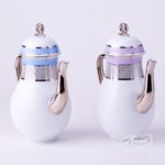 Herend - Coffee Pot w. Loop Knob 2613-0-13 ORIENTL-PT Orient Lilac w. Platinum design. Herend fine china