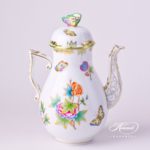 Herend - Big Coffee Pot w. Butterfly Knob 612-0-17 VBO Queen Victoria design. Herend fine china