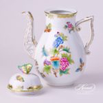 Herend - Big Coffee Pot w. Butterfly Knob 612-0-17 VBO Queen Victoria design. Herend fine china