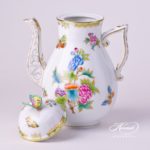 Herend - Big Coffee Pot w. Butterfly Knob 612-0-17 VBO Queen Victoria design. Herend fine china