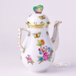 Herend - Coffee / Espresso Pot w. Butterfly Knob 614-0-17 VBO Queen Victoria design. Herend fine china