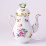 Herend - Coffee / Espresso Pot w. Butterfly Knob 614-0-17 VBO Queen Victoria design. Herend fine china