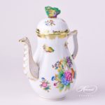 Herend - Coffee / Espresso Pot w. Butterfly Knob 614-0-17 VBO Queen Victoria design. Herend fine china