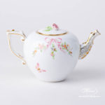 Herend - Tea Pot w. Rose Knob 20606-0-09 EDENP Eden Pink design. Herend fine china