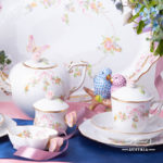 Tea Set for 2 People w. Special Cup - Herend Eden Pink - EDENP pattern. Tea Cup w. Lid. Herend fine china