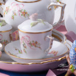 Tea Set for 2 People w. Special Cup - Herend Eden Pink - EDENP pattern. Tea Cup w. Lid. Herend fine china