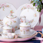 Tea Set for 2 People w. Special Cup - Herend Eden Pink - EDENP pattern. Tea Cup w. Lid. Herend fine china