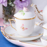 Tea Set for 2 People w. Special Cup - Herend Eden Pink - EDENP pattern. Tea Cup w. Lid. Herend fine china