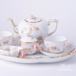 Tea Set for 2 People - Herend Eden Pink - EDENP pattern. Herend fine china