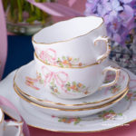 Tea Set for 6 People w. Dessert Plate - Herend Eden Pink - EDENP pattern. Herend fine china