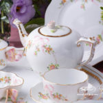 Tea Set for 6 People w. Dessert Plate - Herend Eden Pink - EDENP pattern. Herend fine china