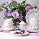 Tea Set for 6 People w. Dessert Plate - Herend Eden Pink - EDENP pattern. Herend fine china