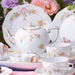 Tea Set for 6 People w. Dessert Plate - Herend Eden Pink - EDENP pattern. Herend fine china