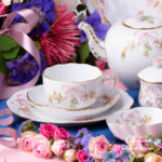 Tea Set for 2 People w. Dessert Plate - Herend Eden Pink - EDENP pattern. Herend fine china