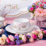 Tea Set for 2 People w. Dessert Plate - Herend Eden Pink - EDENP pattern. Herend fine china