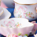Tea Set for 2 People w. Dessert Plate - Herend Eden Pink - EDENP pattern. Herend fine china