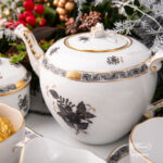 Herend Apponyi ANG Black-gold tea set for two