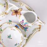 Herend Old QUEEN VICTORIA tea set. A densely painted traditional decor from 1852.
