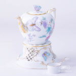 Herend Royal Garden teapot with tea-stove EVICT2 with butterfly knob