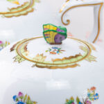 Victoria VBO teapot with Butterfly knob and peonies. Herend fine china hand-painted.