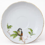 Herend FORET coffee cup saucer 706-0-00 FORET with a Rothschild bird