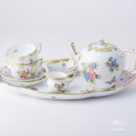 Herend Queen Victoria Green tea set for two. Herend fine china afternoon tea.