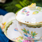 Herend Queen Victoria Soup cup with yellow lid VBO